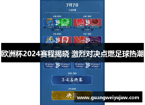 欧洲杯2024赛程揭晓 激烈对决点燃足球热潮